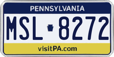 PA license plate MSL8272