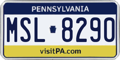 PA license plate MSL8290