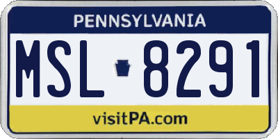 PA license plate MSL8291
