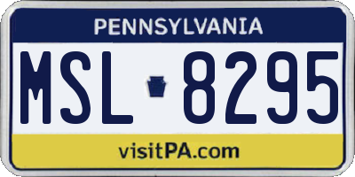 PA license plate MSL8295