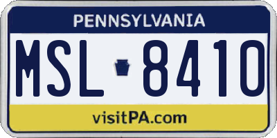 PA license plate MSL8410
