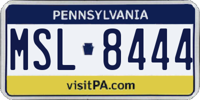 PA license plate MSL8444