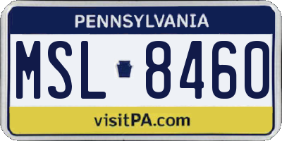 PA license plate MSL8460