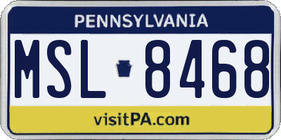 PA license plate MSL8468