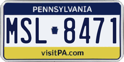 PA license plate MSL8471