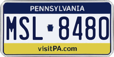 PA license plate MSL8480