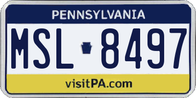 PA license plate MSL8497