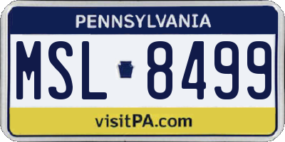 PA license plate MSL8499