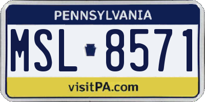 PA license plate MSL8571