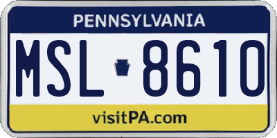 PA license plate MSL8610