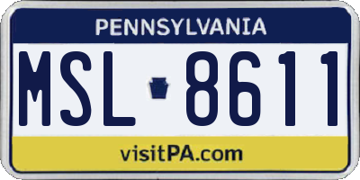 PA license plate MSL8611