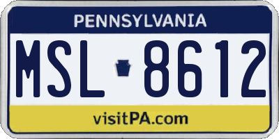 PA license plate MSL8612