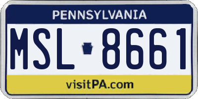 PA license plate MSL8661