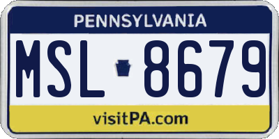 PA license plate MSL8679