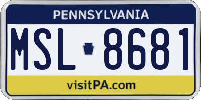 PA license plate MSL8681