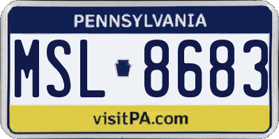 PA license plate MSL8683