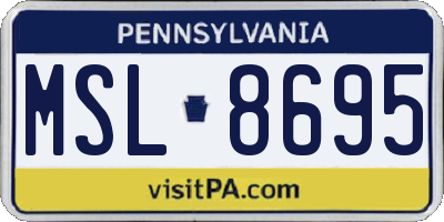PA license plate MSL8695