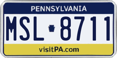 PA license plate MSL8711