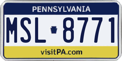 PA license plate MSL8771