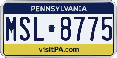 PA license plate MSL8775