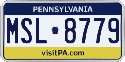 PA license plate MSL8779