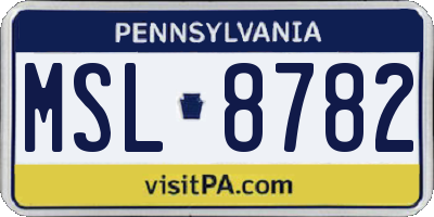 PA license plate MSL8782