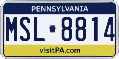 PA license plate MSL8814