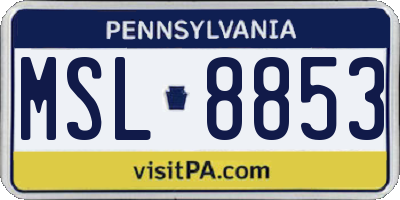PA license plate MSL8853