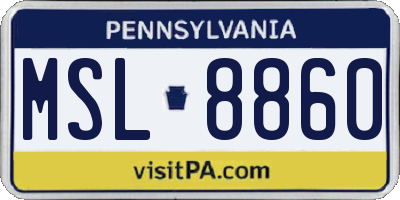 PA license plate MSL8860