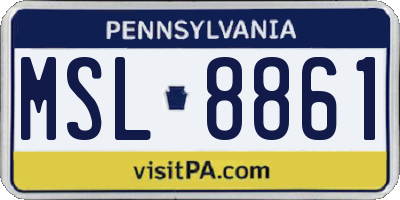 PA license plate MSL8861