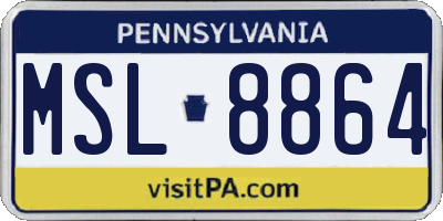 PA license plate MSL8864