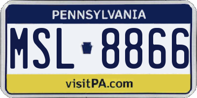 PA license plate MSL8866
