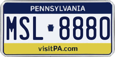 PA license plate MSL8880