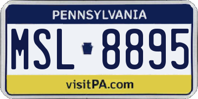 PA license plate MSL8895