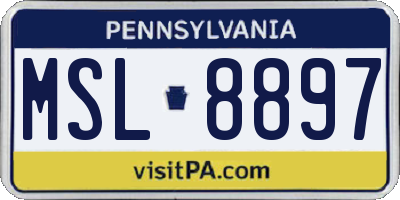 PA license plate MSL8897