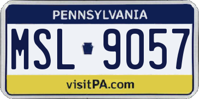 PA license plate MSL9057