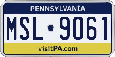 PA license plate MSL9061