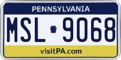 PA license plate MSL9068