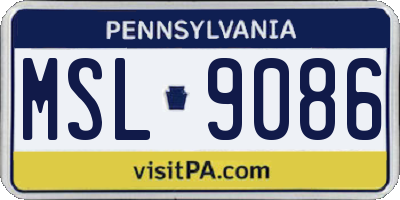 PA license plate MSL9086