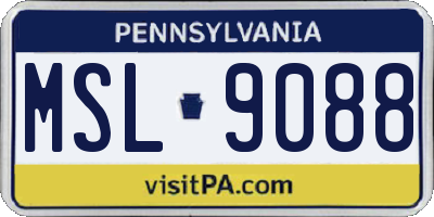 PA license plate MSL9088