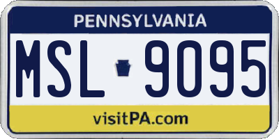 PA license plate MSL9095