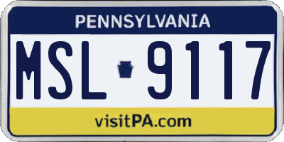 PA license plate MSL9117