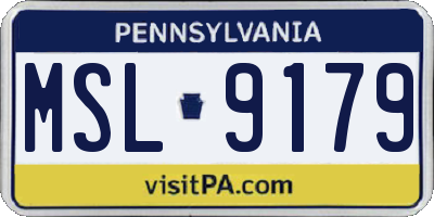 PA license plate MSL9179