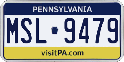 PA license plate MSL9479