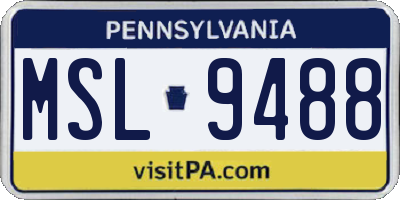 PA license plate MSL9488