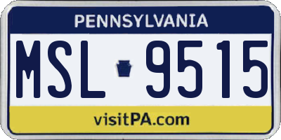 PA license plate MSL9515