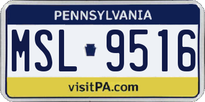 PA license plate MSL9516