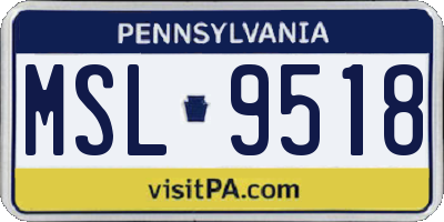 PA license plate MSL9518