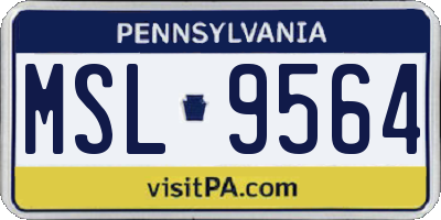 PA license plate MSL9564