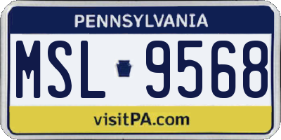 PA license plate MSL9568